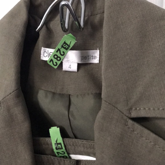 3/$40 Cleo Olive Green Blazer & Pant Suit; Sizes 4 Petite & 2 Petite; Vintage - Picture 5 of 13